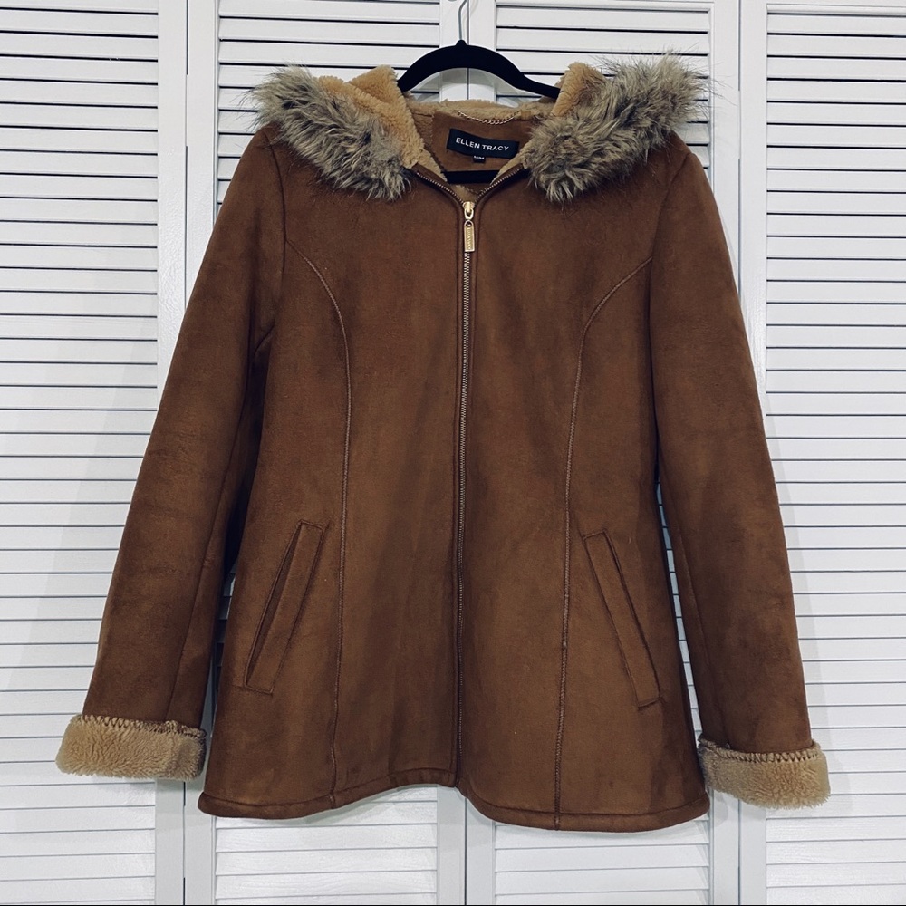 Ellen Tracy Faux Suede Coat